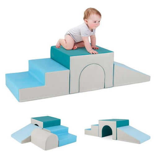 4-Piece Climb and Crawl Foam Block Play Set for Infant Baby