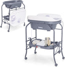 INFANS 2 in 1 Baby Changing Table with Bath Tub Unit, Folding Diaper Dresser Station