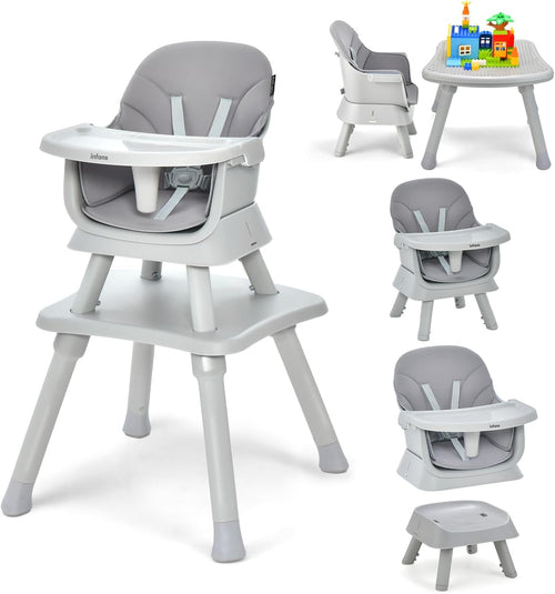 INFANS 8 in 1 Baby High Chair Convertible Highchair for Babies and Toddlers