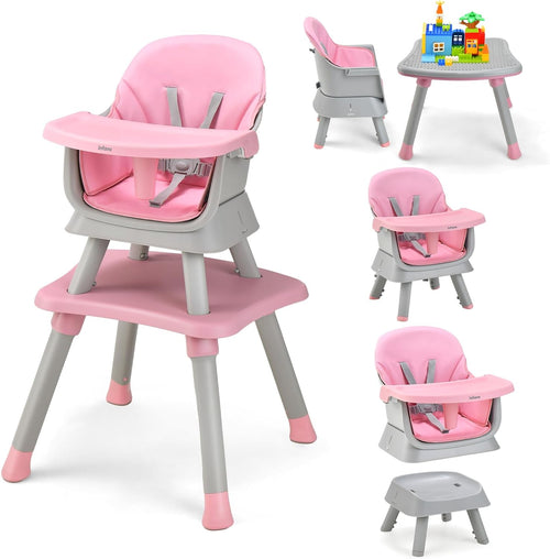 INFANS 8 in 1 Baby High Chair Convertible Highchair for Babies and Toddlers