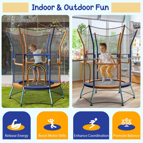 Trampoline for Kids Birthday, 48" Mini Trampoline with Safety Enclosure Net