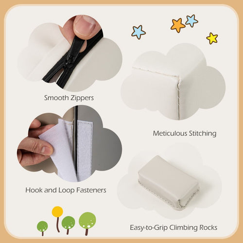 6 Piece Lightweight Foam Climbing Blocks with Hook and Loop Fasteners