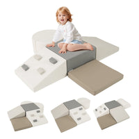 6 Piece Lightweight Foam Climbing Blocks with Hook and Loop Fasteners