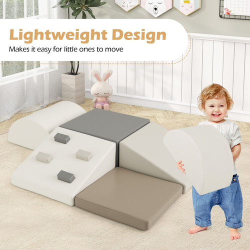 6 Piece Lightweight Foam Climbing Blocks with Hook and Loop Fasteners