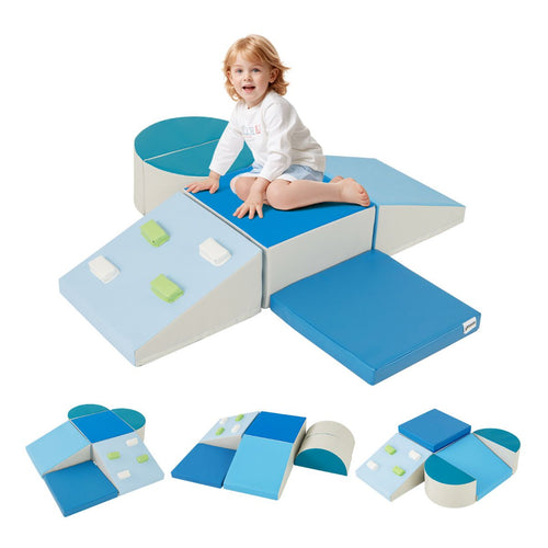 6 Piece Lightweight Foam Climbing Blocks with Hook and Loop Fasteners