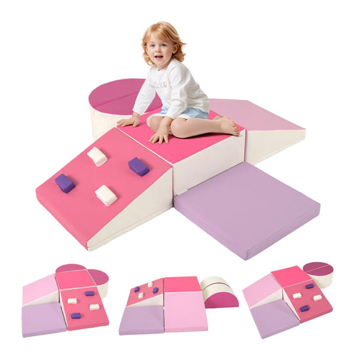 6 Piece Lightweight Foam Climbing Blocks with Hook and Loop Fasteners
