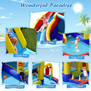 7-in-1 Inflatable Bounce Castle with Curved Water Slide (without Blower)