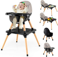 High Chair for Babies and Toddlers 6-in-1 Convertible Table Chair Set