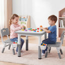 Kids Table and Chair Set, Height Adjustable Toddler Activity Desk with Graffiti Desktop Storage Boxes