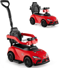 Licensed Ride on Push Car for Toddlers by INFANS, 3 in 1 Walking Sliding with Removable Guardrails and Handle