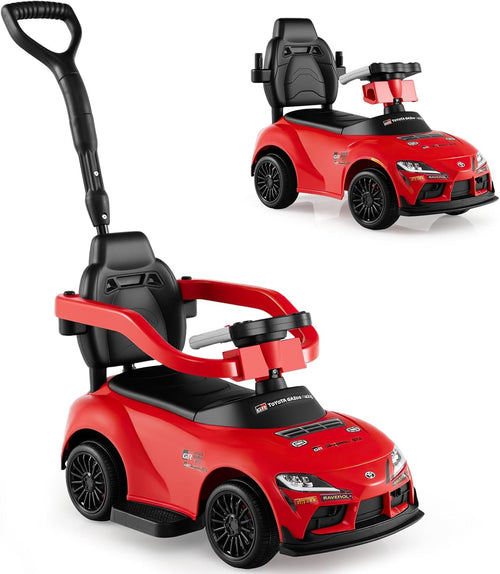 Licensed Ride on Push Car for Toddlers by INFANS, 3 in 1 Walking Sliding with Removable Guardrails and Handle