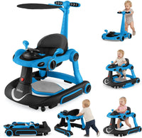 INFANS 6-in-1 Foldable Baby Walker, Converts Push Car to Bouncer