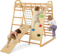 Indoor Jungle Gym, 8 in 1 Kids Montessori Indoor Playground Climbing Playset for Toddlers