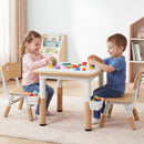Kids Table and Chair Set, Height Adjustable Toddler Activity Desk with Graffiti Desktop Storage Boxes