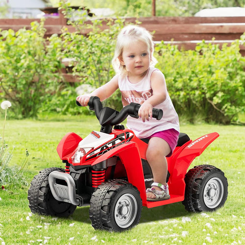Kids Ride On ATV, 6V Electric Vehicle for Toddlers, 4 Wheeler Battery Powered Motorized Quad Toy Car with Horn