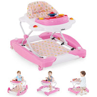 INFANS Baby Walker 5 in 1 Behind Walker Learning Seated Rocker Bouncer with Removable Music Tray