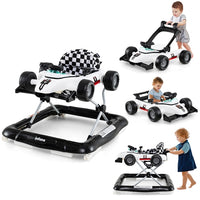 INFANS 4 in 1 Baby Walker, Foldable Toddler Activity Center with Adjustable Height
