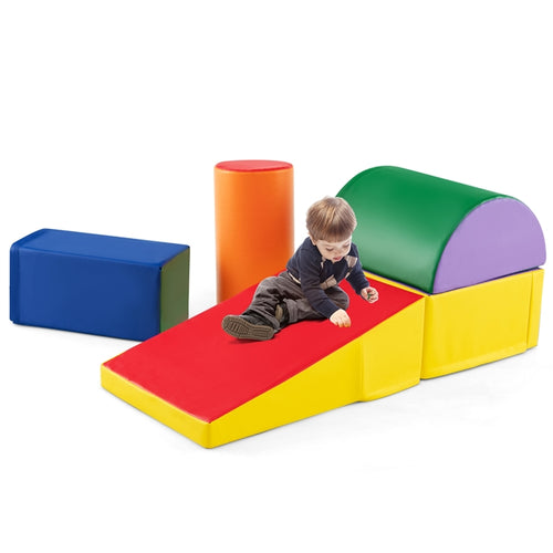 5-Piece Kids Climb & Crawl Activity Playset, Lightweight Soft Foam Block Activity Play Structures