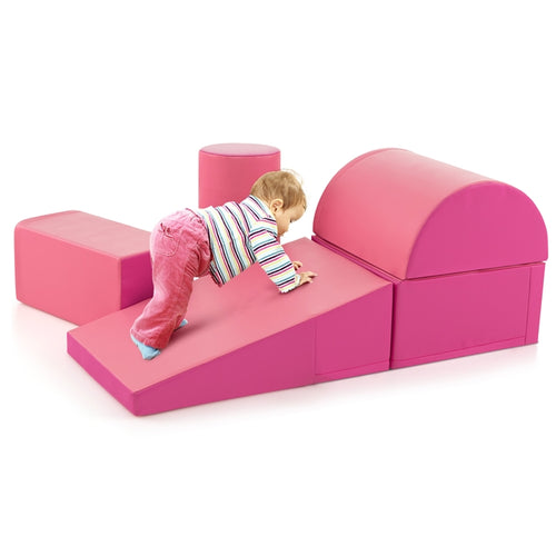 5-Piece Kids Climb & Crawl Activity Playset, Lightweight Soft Foam Block Activity Play Structures