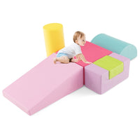 Foam Climbing Blocks for Toddlers 1-3, 6 Pieces Indoor Climb and Crawl Activity Playset with Rectangles