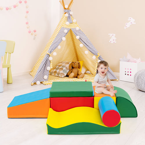 7 Pieces Climb and Crawl Activity Play Set with Zippered Cover