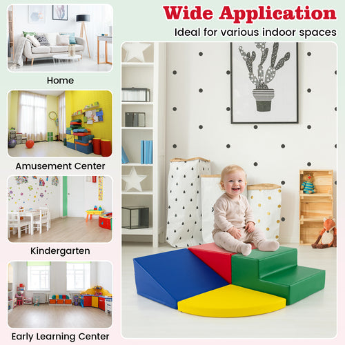 4-Pieces Climbing Toys for Toddlers Climb & Crawl Soft Foam Block with High-Density EPE Foam