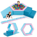 3-Piece Baby Foam Climbing Blocks with Ball Pit and 100 Colorful Ocean Balls