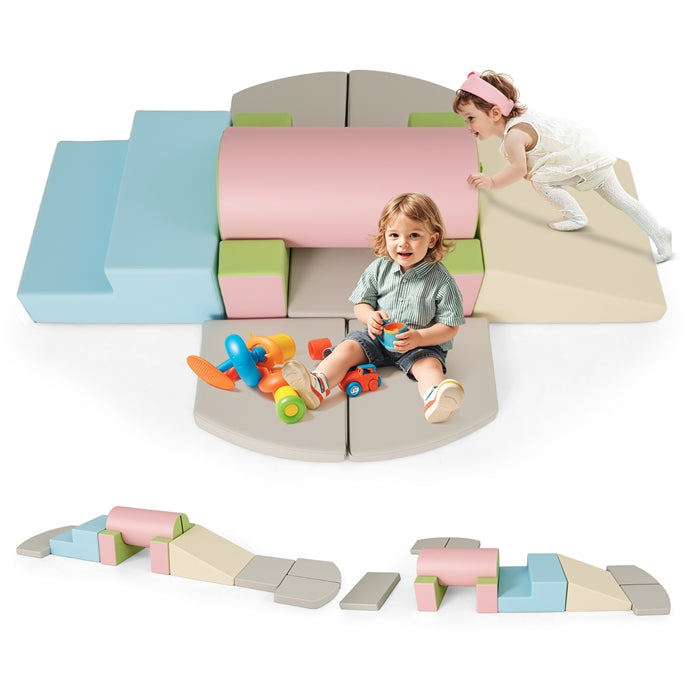 10-Piece Soft Foam PU Leather Climbing Toys Building Blocks for Toddlers