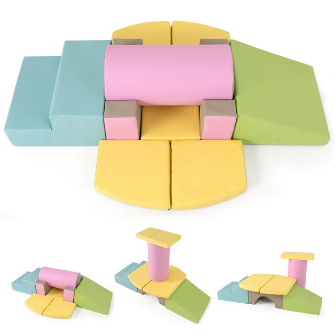10-Piece Soft Foam PU Leather Climbing Toys Building Blocks for Toddlers