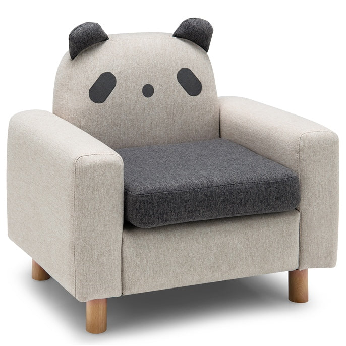 Kids Sofa Wooden Armrest Chair Couch with Thick Cushion Beech Legs