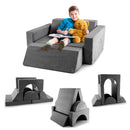8 PCS Kids Play Sofa, Toddler Couch w/Detachable Cover, Indoor Kids Creative Couch