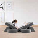 8 PCS Kids Play Sofa, Toddler Couch w/Detachable Cover, Indoor Kids Creative Couch