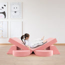 8 PCS Kids Play Sofa, Toddler Couch w/Detachable Cover, Indoor Kids Creative Couch