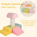 INFANS 6pc Kids Climb and Crawl Soft Foam Block Activity Structure Play Set with Chenille Fabric, 30D High-Density Foam