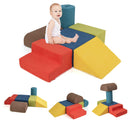 INFANS 6pc Kids Climb and Crawl Soft Foam Block Activity Structure Play Set with Chenille Fabric, 30D High-Density Foam