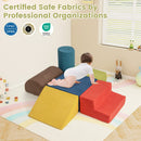 INFANS 6pc Kids Climb and Crawl Soft Foam Block Activity Structure Play Set with Chenille Fabric, 30D High-Density Foam