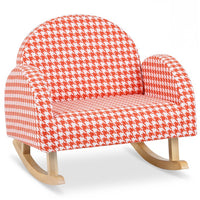 INFANS Kids Sofa Toddler Rocking Chair with Solid Wooden Frame, Anti-Tipping Design