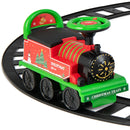 OLAKIDS Kids Ride On Train with Track 6V Electric Toy with Lights and Sounds