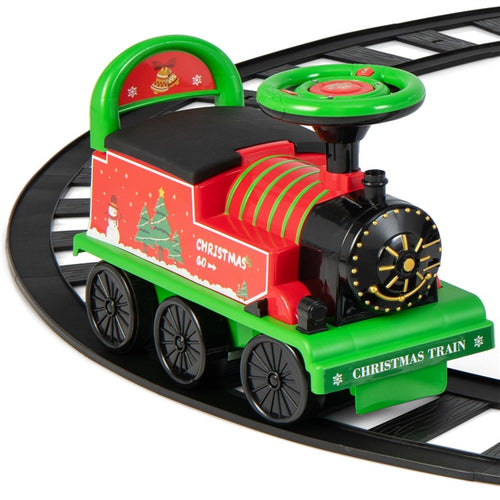 Kids Ride On Train with Track 6V Electric Toy with Lights and Sounds