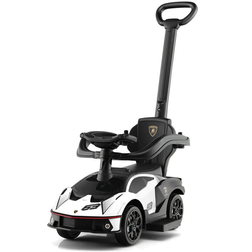 Lamborghini Licensed Push Cars for Toddlers 1-3, 3 in 1 Stroller Sliding Walking Car w/Handle