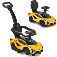 Licensed Lamborghini SIAN Ride on Push Car, 3 in 1 Baby Sliding