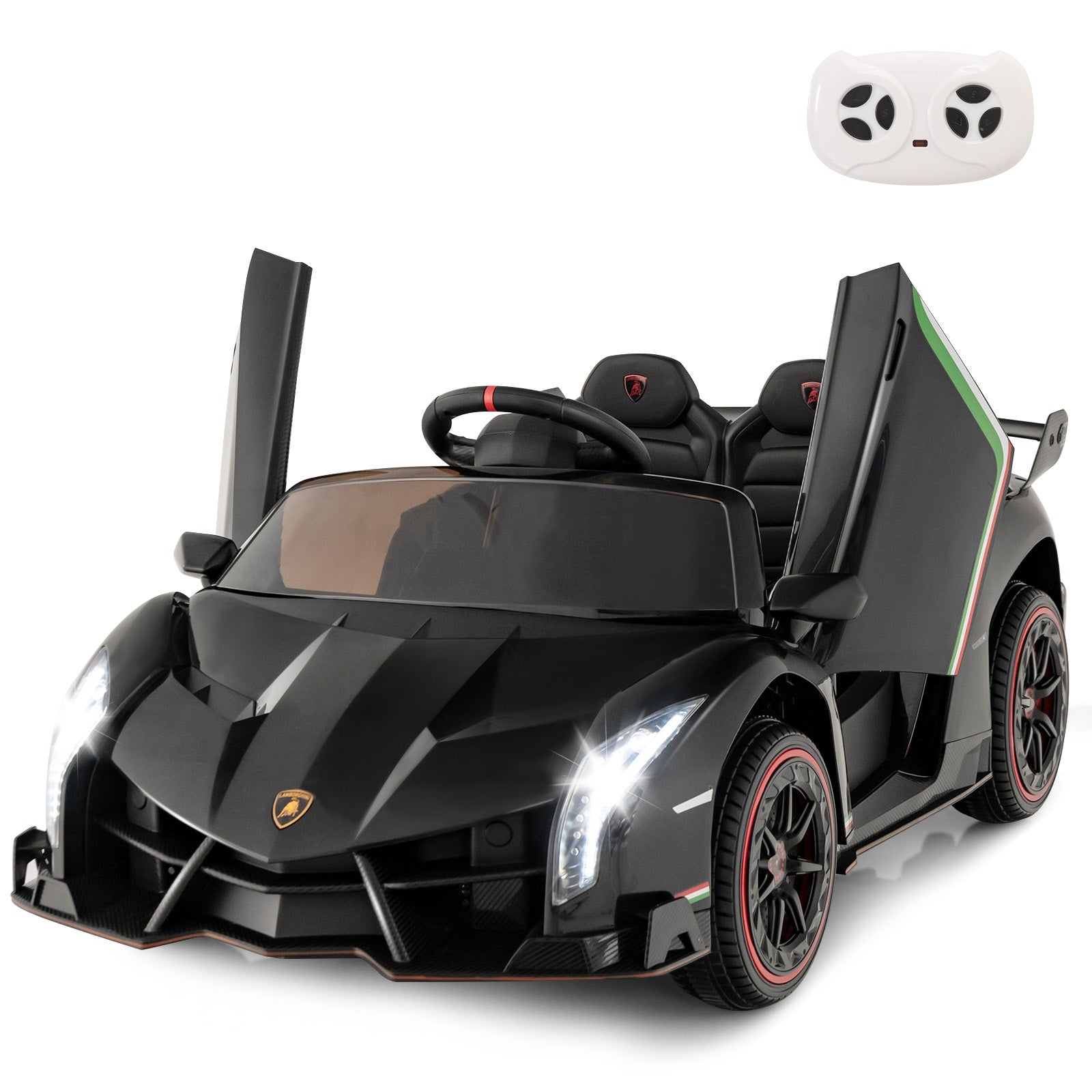 12V 4WD Licensed Lamborghini Veneno Powered Electric Vehicle with Hydraulic Doors, Rocking Mode, Remote Control