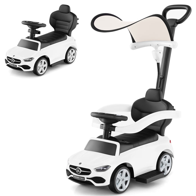 Licensed Mercedes Benz Push Car for Toddlers by INFANS 3 in 1 Sliding Walking Car with Push Handle