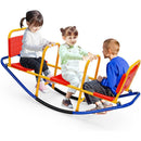 Kids Seesaw Teeter Totter, Metal Rocking Seesaw Heavy Duty Indoor Outdoor Playground Equipment for Toddlers