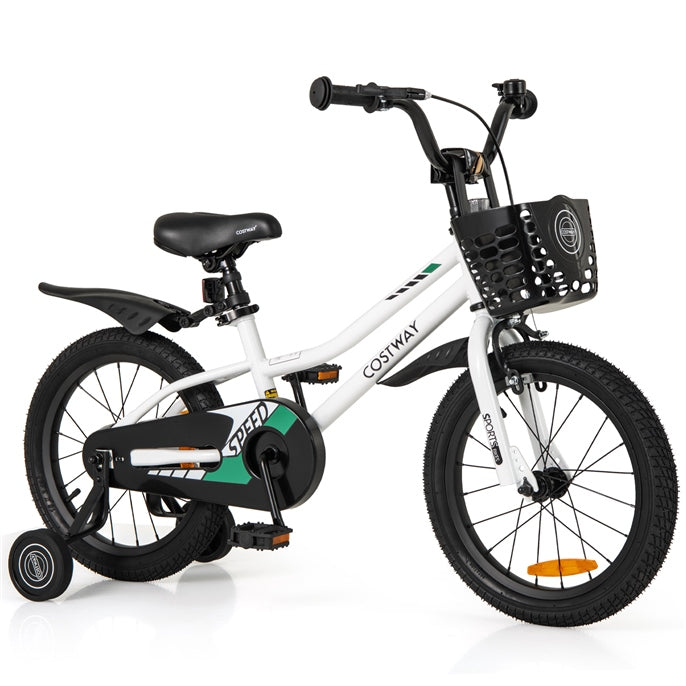 HONEY JOY Kids Bike, 14 16 18 Inch Boys Girls Bike for 3-8 Years w/Training Wheels