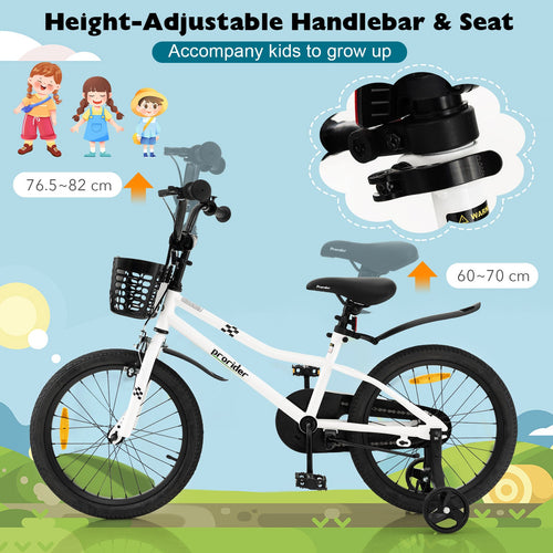 Kids Bike, 14 16 18 Inch Boys Girls Bike for 3-8 Years w/Training Wheels