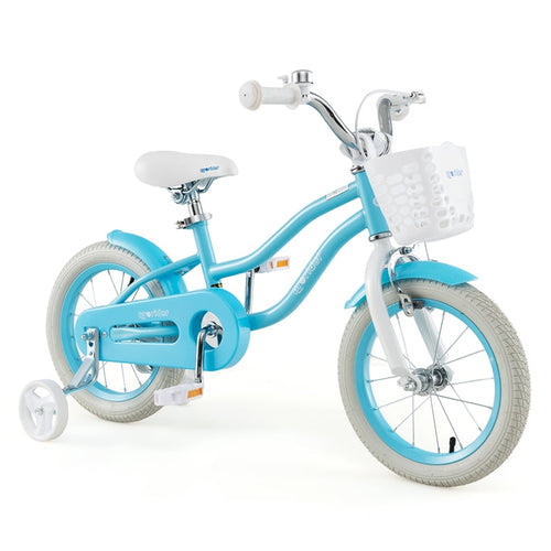 14 Inch Boys Girls Bike for 3-8 Years w/Training Wheels, Adjustable Handlebar & Seat