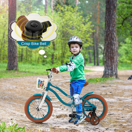 14 Inch Boys Girls Bike for 3-8 Years w/Training Wheels, Adjustable Handlebar & Seat