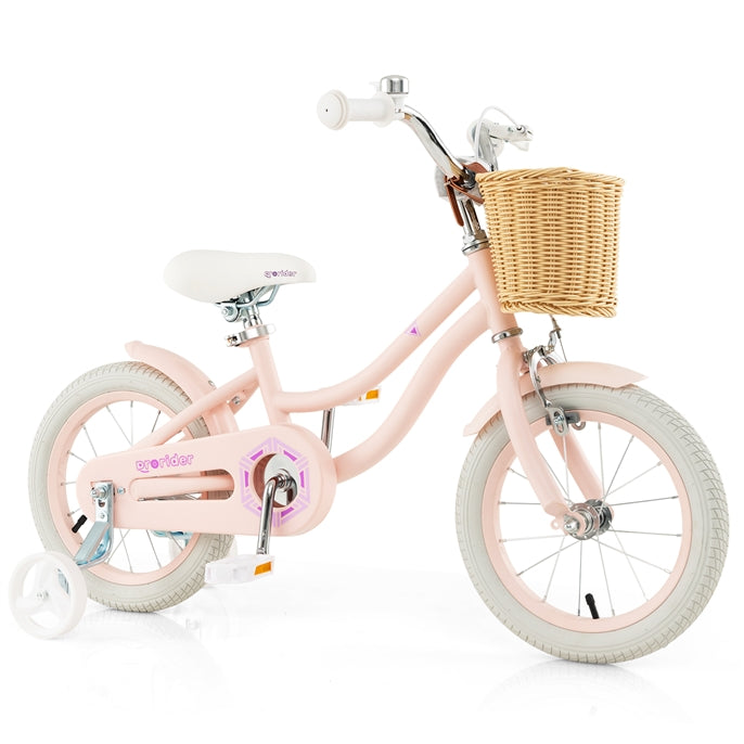 14"/16" Kid's Bike with Training Wheels,  Handbrake & Coaster Brake, 95% Pre-assembled Design, Bicycle for 3-7 Years Old