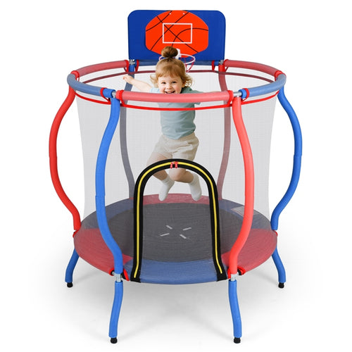 48" Trampoline for Kids, Indoor Outdoor Toddler Trampoline with Safety Enclosure Net